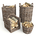 Modern Storage Basket Basket Firewood 3d model