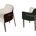 Modern Upholstered Dining Chairs With Pink Green Colors Brass Accents And Wooden Legs