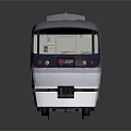 Modern Streamlined Train Exterior With Silver White Red Stripes And Windows