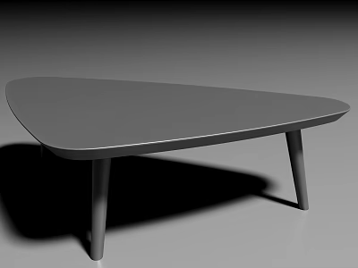 Modern Minimalist Irregular Coffee Table With Slender Solid Wood Legs For Stylish Home Living Room 3d model