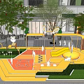 Modern Commercial Street Exterior Design With Storefronts Trees And Pedestrians