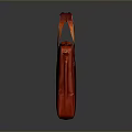 Red Leather Briefcase with Yellow Handles Classic Texture and Zipper Design