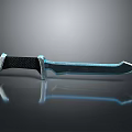 Modern Tactical Knife With Metallic Blade Black Textured Handle And Shiny Reflection