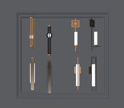 Modern Minimalist Wall Lamps With Sleek Design And Various Geometric Shapes 3d model
