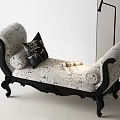 Classic Sofa Bench With Black And White Pattern Black Pillow Books And Floor Lamp