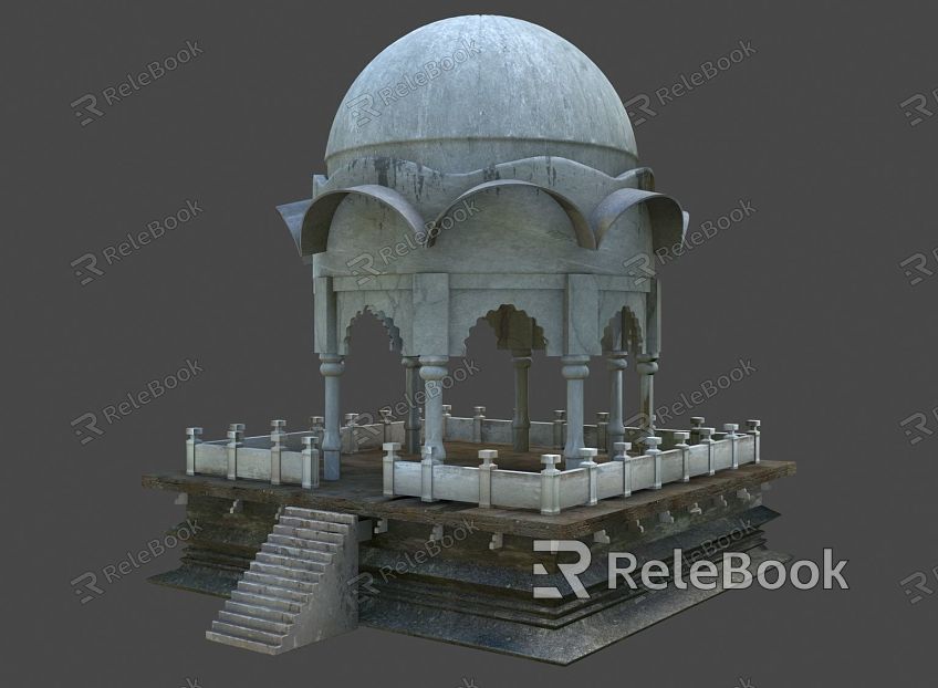 European-style outdoor building pavilion pavilion dome model