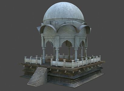 European-style outdoor building pavilion dome 3d model