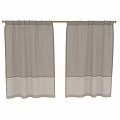 Beige Linen Curtains With Sheer Layer Design For Modern Home Windows