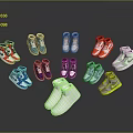 Fashionable Sneakers Collection With Various Colors And Different Styles Including High Top And Plaid Design