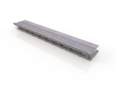 Long Gray Metal Construction Support Beam With Textured Surface Industrial Frame Design 3d model