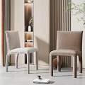 Modern Elegant Dining Chairs Light Gray And Dark Brown In Minimalist Interior Decor