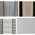 Various Colored Curtains with Striped and Textured Patterns for Home Decoration