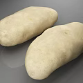 Two Fresh Raw Whole Healthy Potatoes on Gray Surface Natural Vegetables