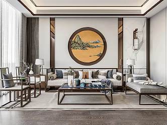 New Chinese Living Room 3d model