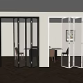 Modern Interior Glass Folding Doors In Black And White For Room Partition