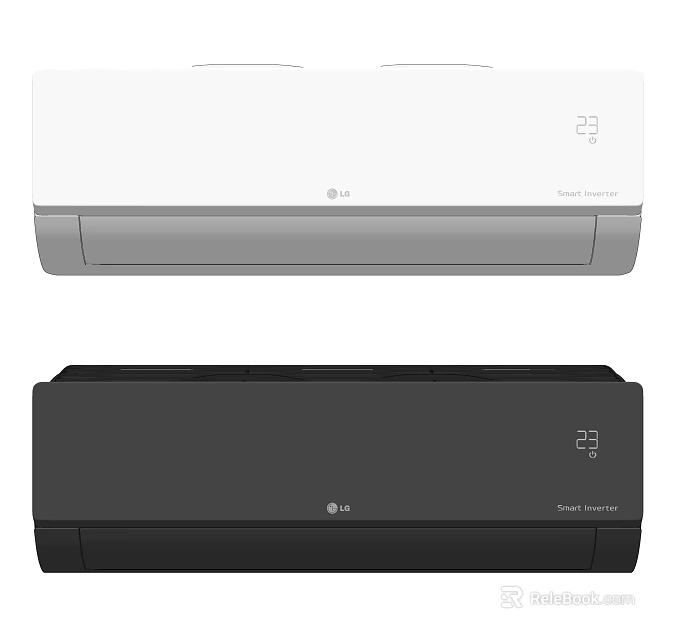 LG Air Conditioner Fan Units White And Black With Smart Inverter 23 Degree 3d model 