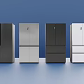 Modern Standing Refrigerators in Black Silver Dark Gray White with Sleek Design