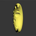 Yellow Crescent Shaped Cheese With Holes On Surface Against Dark Background
