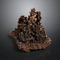 Dark Colored Irregular Shaped Mineral Crystal With Rough Surface And Layered Texture On Dark Background