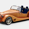 Orange Vintage Convertible Car With Classic Grille Large Wheels And Retro Design