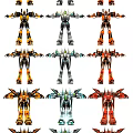 Intelligent Robots With Various Colorful Designs And Mechanical Armor Features 3d model