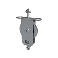 Sturdy Metal Pulley Assembly with Wheel Frame and Mounting Structure 3d model