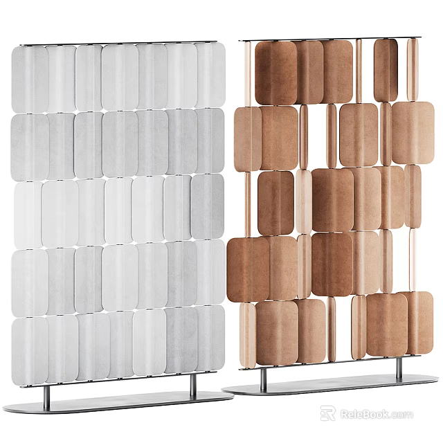 Modern Building Facade With White And Brown Panel Design In Geometric Arrangement 3d model 