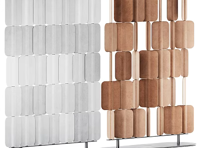 Modern Building Facade With White And Brown Panel Design In Geometric Arrangement 3d model