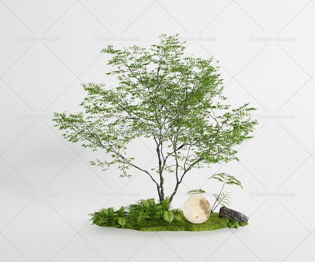 plant combination green plant pile arbor 3d model