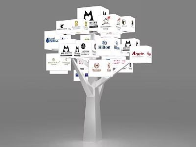 Modern Luminous Tree Square Luminous Tree 3d model