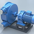 Heavy Duty Blue Industrial Equipment With Motor Pump And Mechanical Base Structure