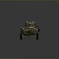 Military Armored Vehicle With Camouflage Pattern And Red Equipment On Top