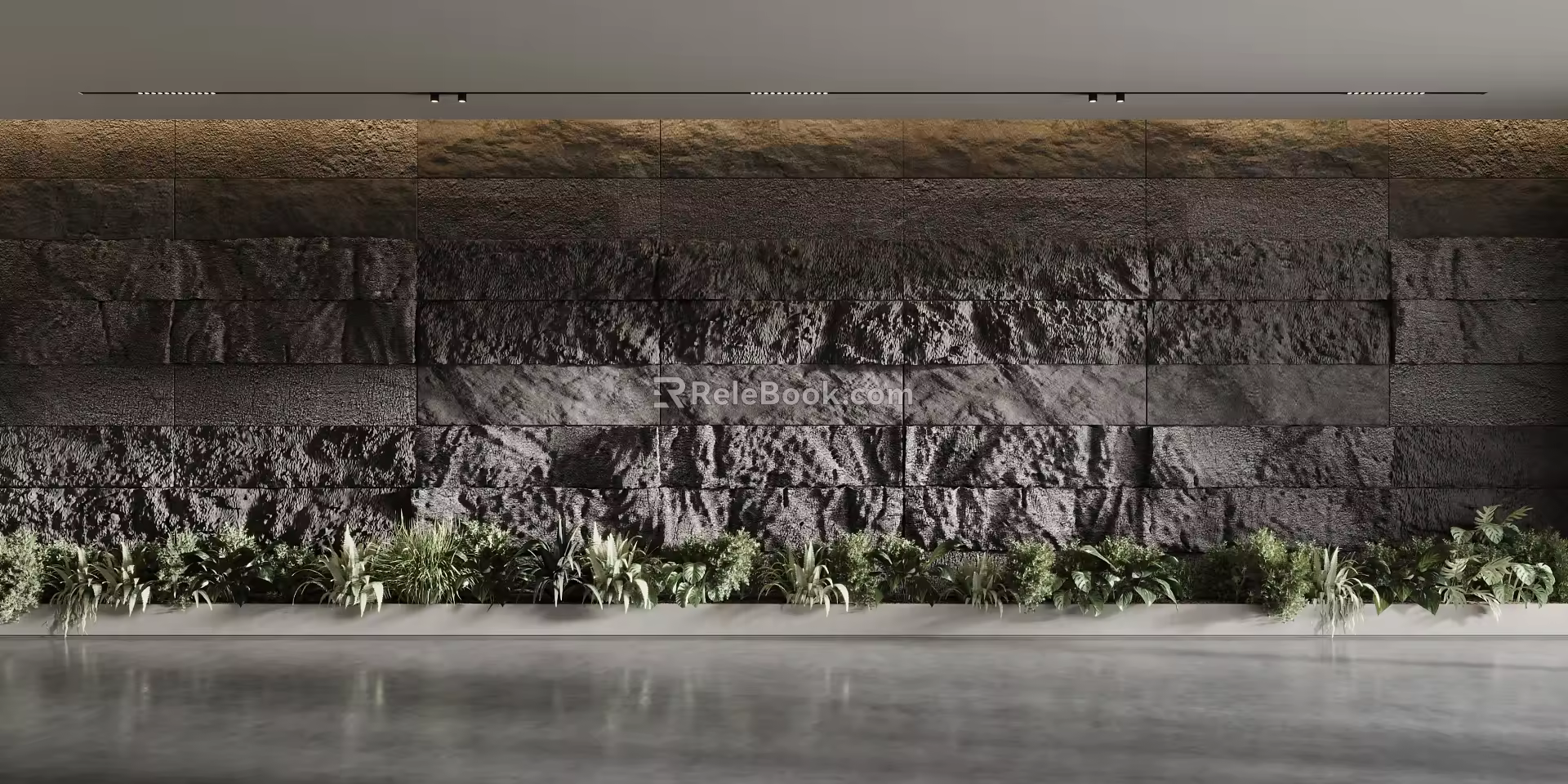 Modern rock background wall 3d model