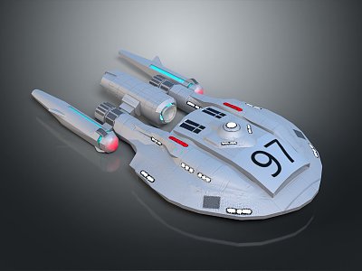 Modern Spaceship Starship Star Trek Spaceship 3d model