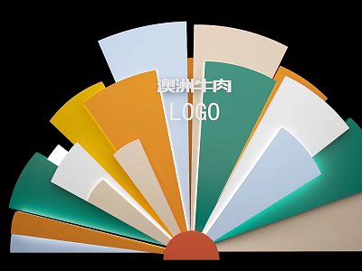 Australian Beef Logo Presentation With Fan Shaped Color Swatches And Design 3d model