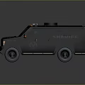 Black Sheriff Vehicle With Rugged Design Roof Lights Large Tires And Door Badge