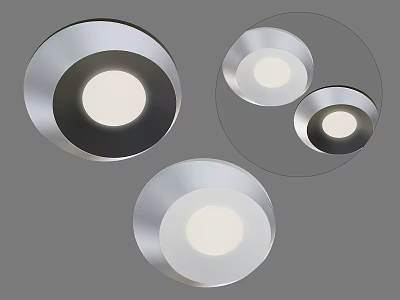 Modern Metallic Downlights and Spotlights with Sleek Design and Flush Mount Style 3d model