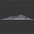 Detailed Topographic Terrain Model With Mountainous Contour And Hilly Elevation Texture On White Base