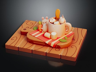 Modern Food Cartoon Food Cartoon Food Cartoon Diet 3d model