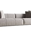 Multi Seater Leather Sofa With Plush Pillows And Modern Design 3d model