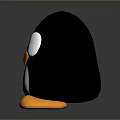 Cute Cartoon Penguin Figure With Black Body White Belly And Orange Beak Feet
