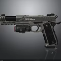 Tactical Handgun With Silencer Tactical Light Textured Grip And Stainless Steel Finish