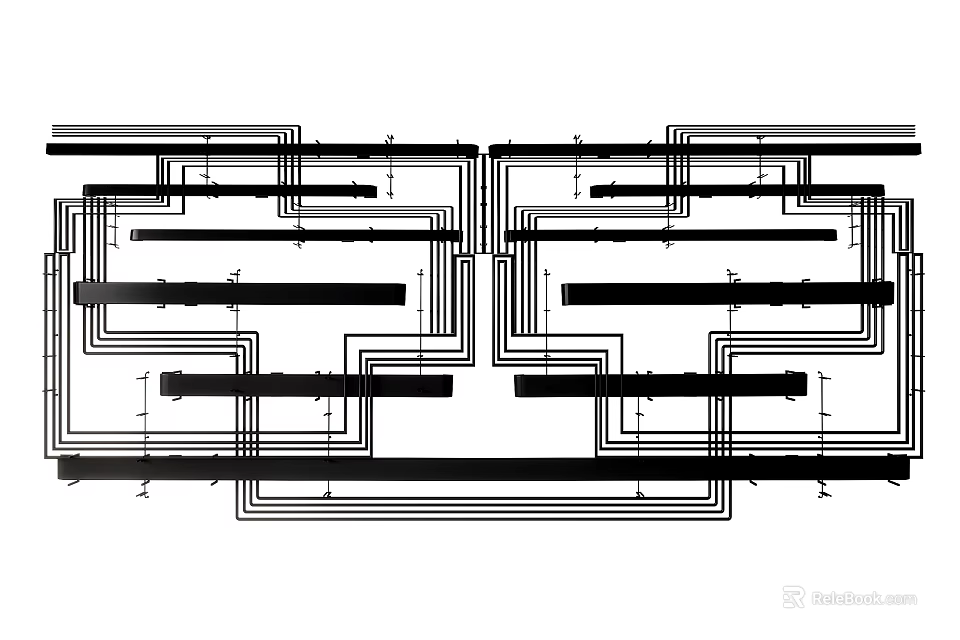Piping System Layout Design With Multiple Parallel Pipes And Structural Connections 3d model 