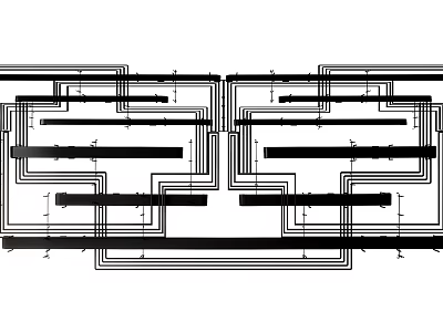 Piping System Layout Design With Multiple Parallel Pipes And Structural Connections 3d model