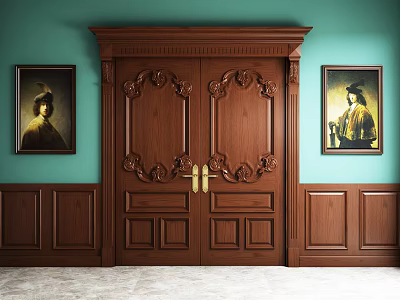 American double door 3d model
