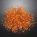 Vibrant Autumn Orange Yellow Falling Leaves Scattered On Dark Background