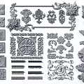 Ornamental Carvings With Floral Patterns Vintage Scrolls And Decorative Borders
