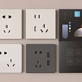 Modern White and Black Switch Panels with Sockets USB Ports and Smart Control