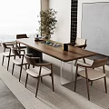 Cream Style Large Board Table Tea Table and Chair Combination Tea Table Tea Table Tea Room Tea Table Balcony Tea Table 3d model