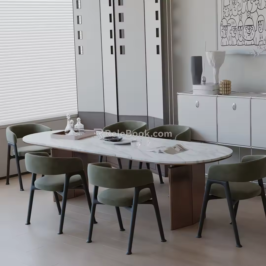 Modern table combination 3d model